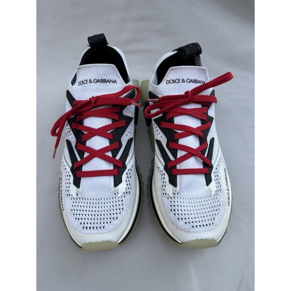 Dolce & Gabbana Low-Top Knit Sneakers White/Black/Red Lace-Up Breathable CS1822 main image 15